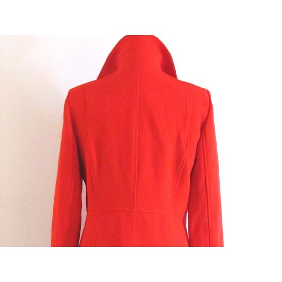 Diane Von Furstenberg Red Wool Double Breasted Notched Collar Coat Size 10.R - Picture 7 of 12